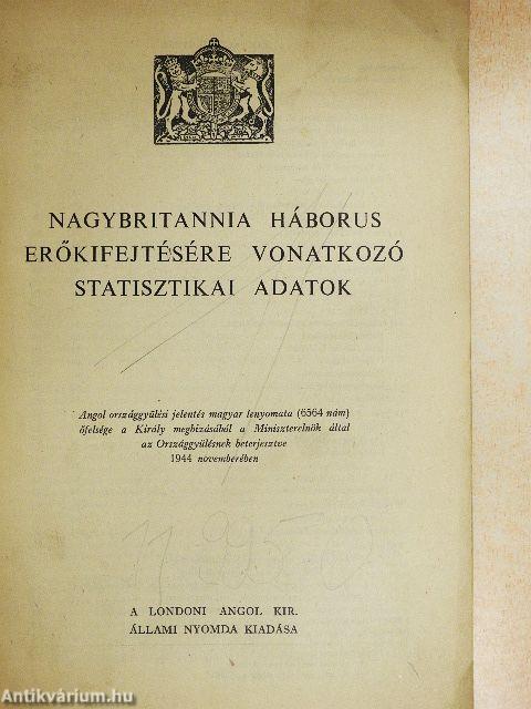 Nagybritannia háborus erőkifejtésére vonatkozó statisztikai adatok