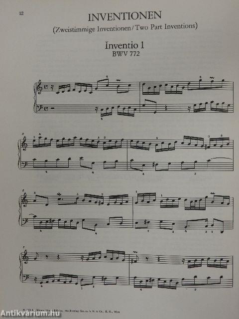 Inventionen und Sinfonien/Elemző tanulmányok Bach háromszólamú invencióihoz/Kétszólamú invenciók