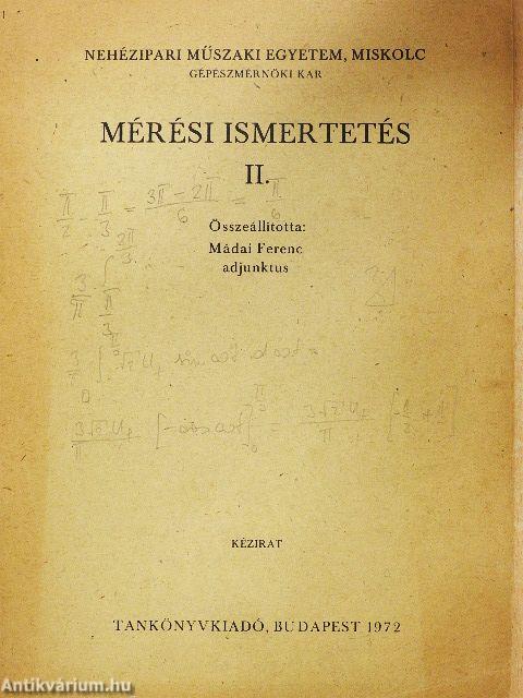 Mérési ismertetés II.