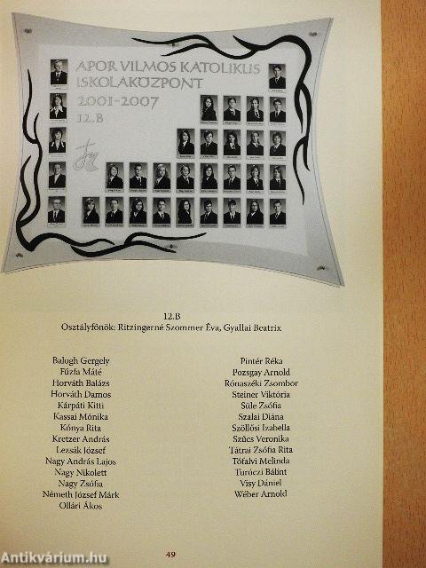 Az Apor Vilmos Katolikus Iskolaközpont emlékalbuma 2008