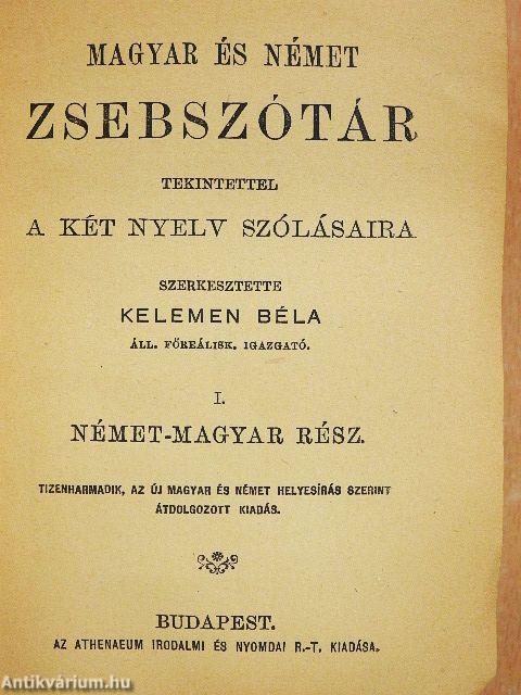 Magyar és német zsebszótár I-II.