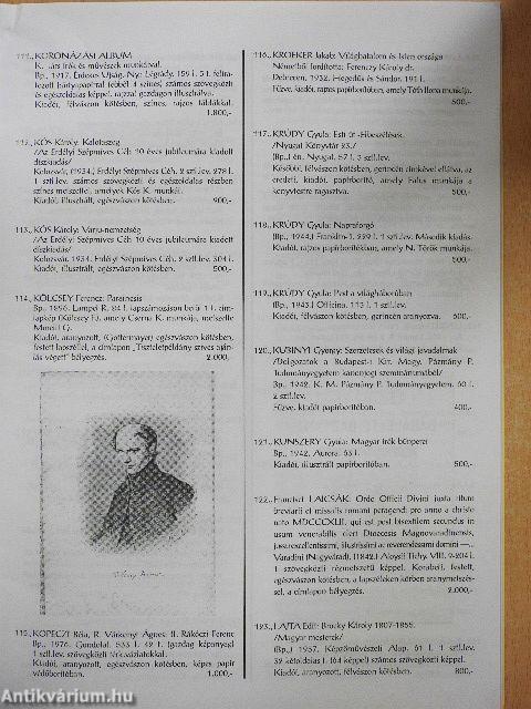 Abaúj Antikvárium és Régiségbolt IX. Könyvárverése