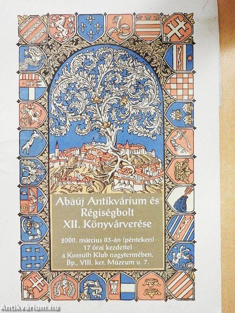 Abaúj Antikvárium és Régiségbolt XII. Könyvárverése