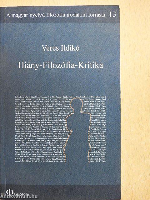 Hiány-Filozófia-Kritika