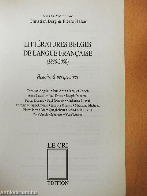 Littératures belges de langue francaise