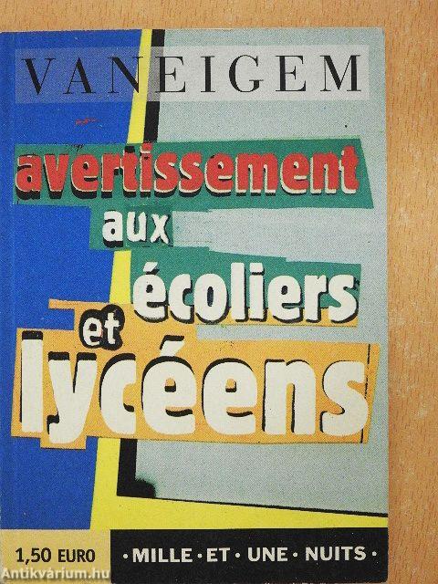 Avertissement aux écoliers et lycéens