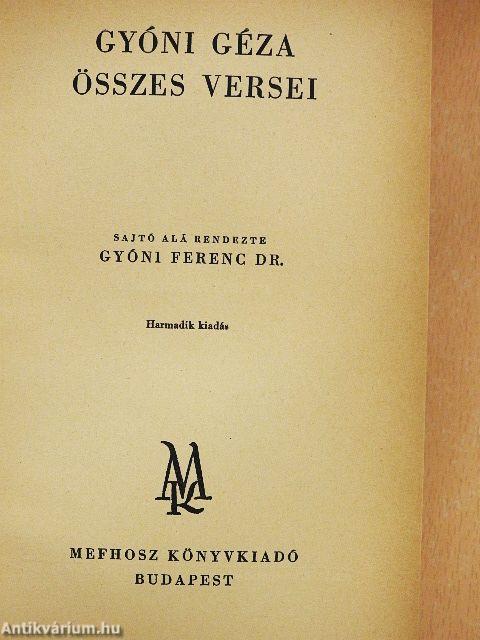 Gyóni Géza összes versei