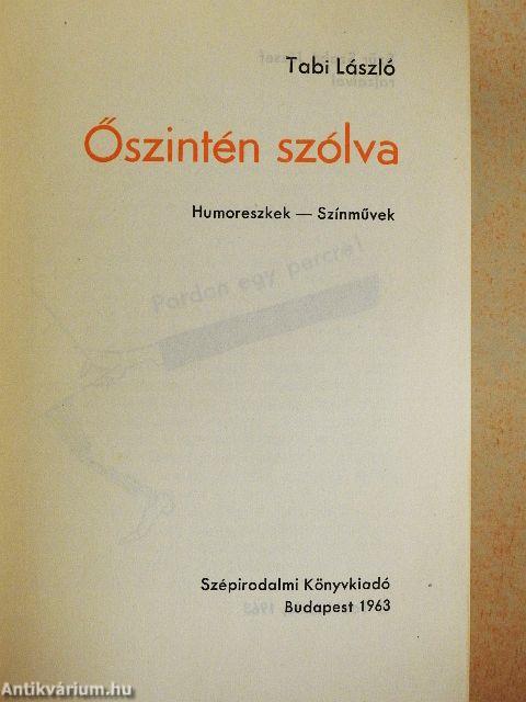 Őszintén szólva