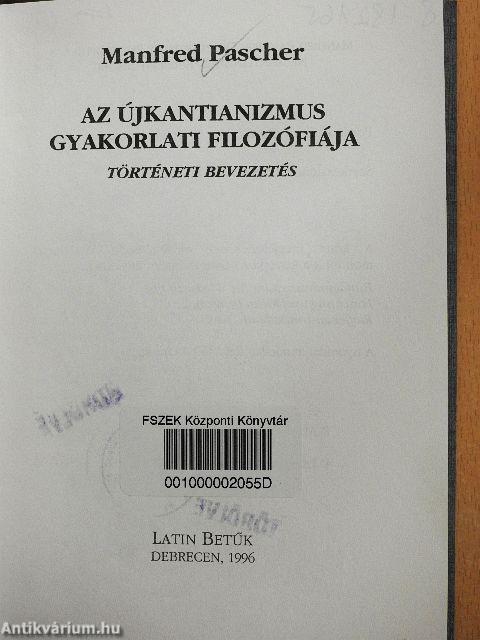 Az újkantianizmus gyakorlati filozófiája