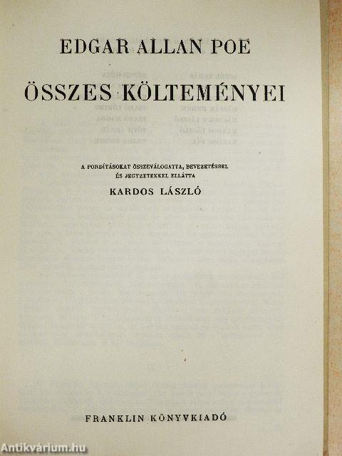 Edgar Allan Poe összes költeményei