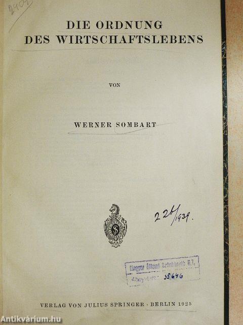 Die Ordnung des Wirtschaftslebens
