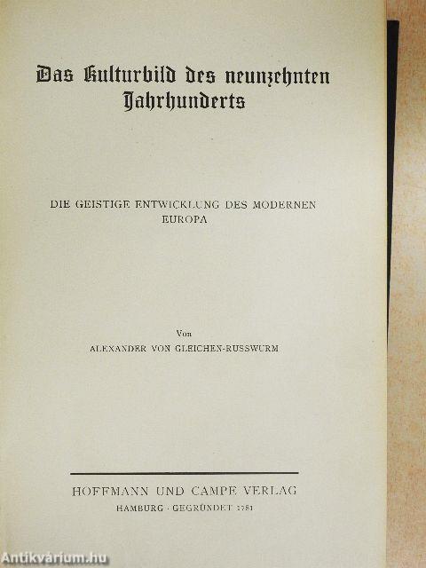 Das kulturbild des neunzehnten Jahrhunderts