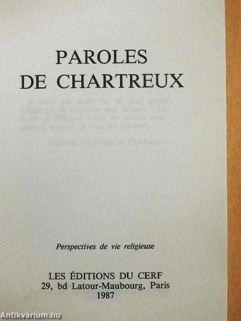 Paroles de Chartreux