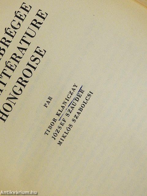 Histoire abrégée de la littérature hongroise