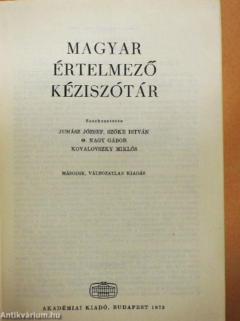 Magyar értelmező kéziszótár