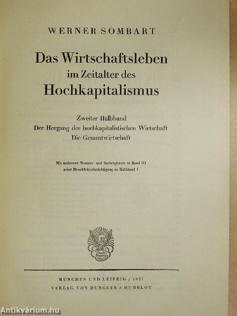 Das Wirtschaftsleben im Zeitalter des Hochkapitalismus 1-2.