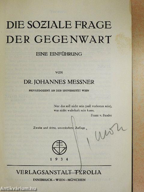 Die soziale Frage der Gegenwart