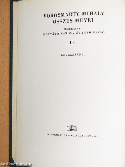 Vörösmarty Mihály levelezése I-II.