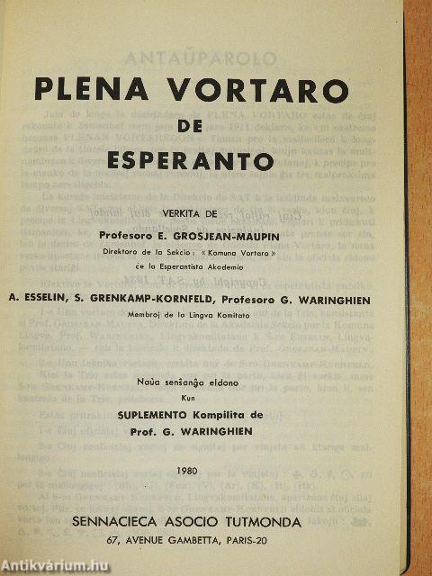 Plena Vortaro de Esperanto kun Suplemento