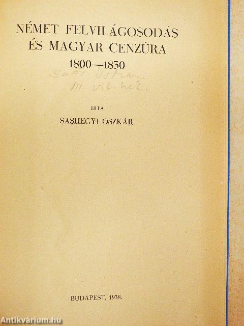 Német felvilágosodás és magyar cenzúra 