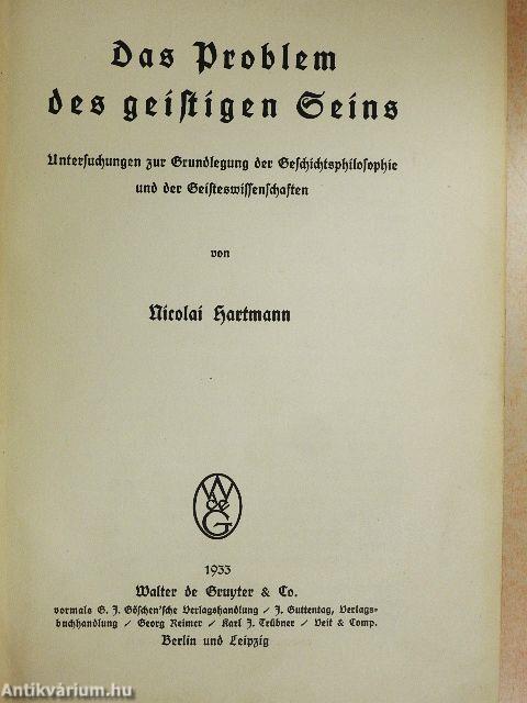 Das Problem des geistigen Seins (gótbetűs)