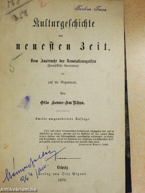 Kulturgeschichte der neuesten Zeit (gótbetűs)