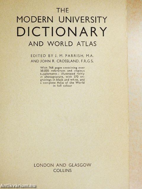 The modern university dictionary and world atlas