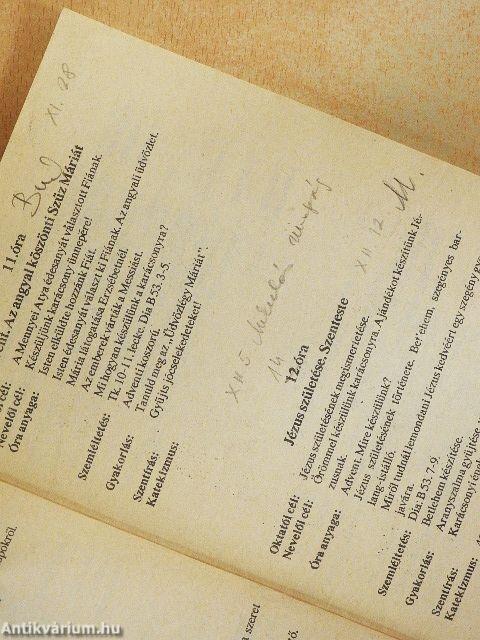 Általános iskolai óravázlatok a római katolikus hitoktatáshoz