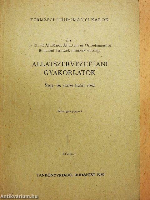 Állatszervezettani gyakorlatok