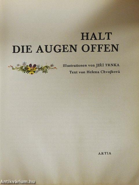 Halt die Augen Offen
