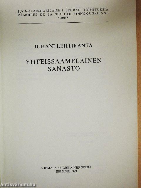 Yhteissaamelainen Sanasto