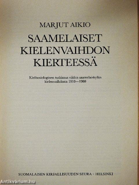 Saamelaiset Kielenvaihdon Kierteessä