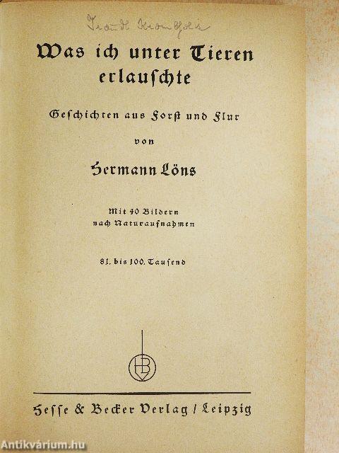 Was ich unter Tieren erlauschte (gótbetűs)