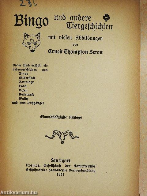 Bingo und andere Tiergeschichten (gótbetűs)