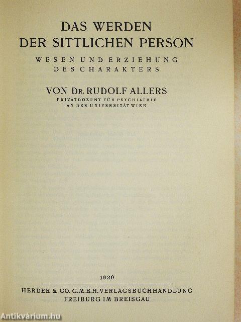 Das Werden der sittlichen Person