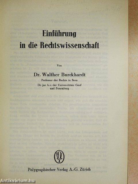 Einführung in die Rechtswissenschaft