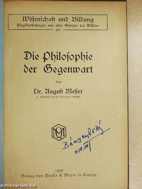 Die Philosophie der Gegenwart (gótbetűs)