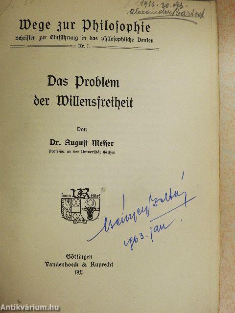 Das Problem der Willensfreiheit (gótbetűs)