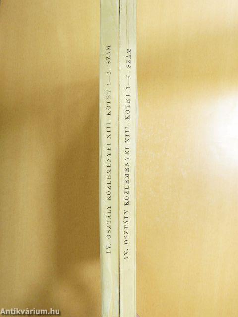 A Magyar Tudományos Akadémia Agrártudományok Osztályának Közleményei XIII. 1-4.