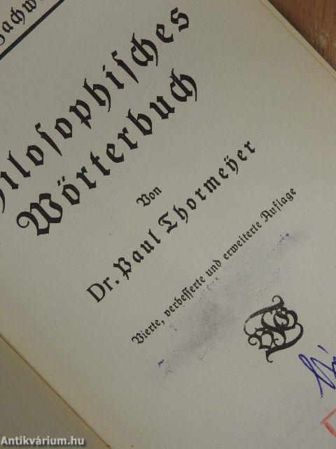 Philosophisches Wörterbuch (gótbetűs)