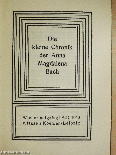 Die kleine Chronik der Anna Magdalena Bach