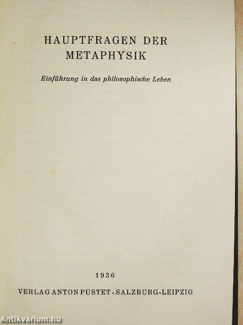 Hauptfragen der Metaphysik