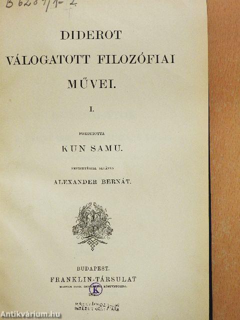 Diderot válogatott filozófiai művei I-II.