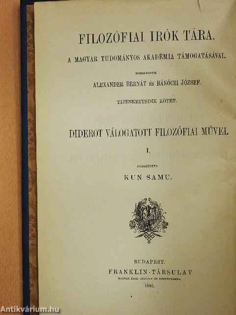 Diderot válogatott filozófiai művei I-II.