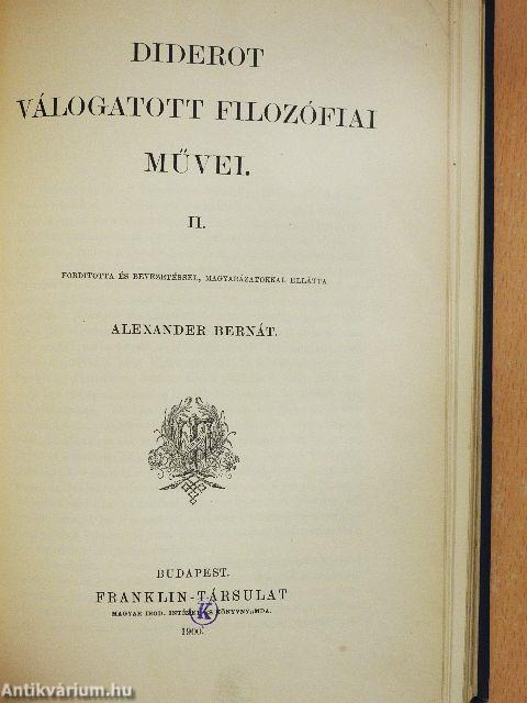 Diderot válogatott filozófiai művei I-II.