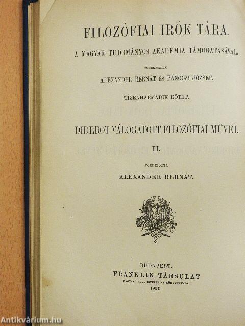 Diderot válogatott filozófiai művei I-II.