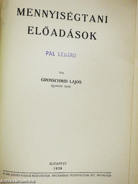 Mennyiségtani előadások