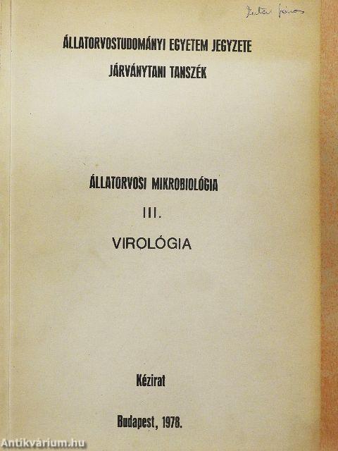 Állatorvosi mikrobiológia III.