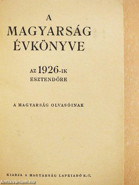 A Magyarság Évkönyve az 1926-ik esztendőre