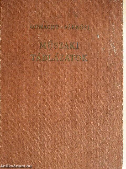 Műszaki táblázatok